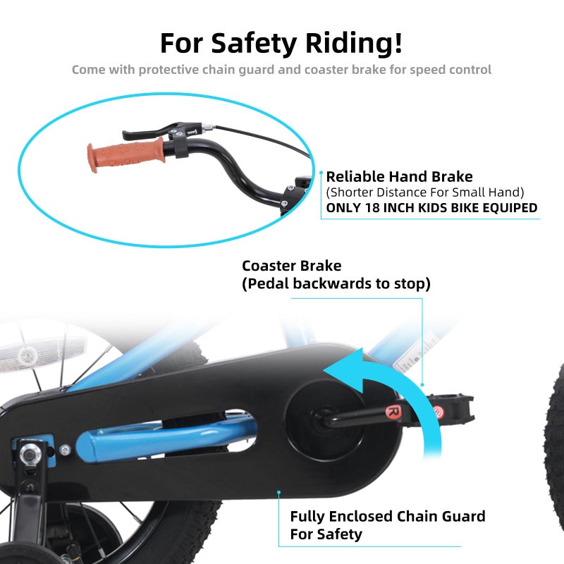 JOYSTAR 12 Inch Kids Bike for 2 3 4 Years Old Boys Girls Toddlers Bikes with Training Wheels Gifts Children Bicycle BMX Style Blue - Image 3